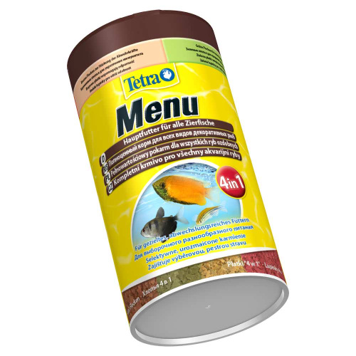 TetraMenu корм для всех видов рыб "4 вида" мелких хлопьев 250 мл