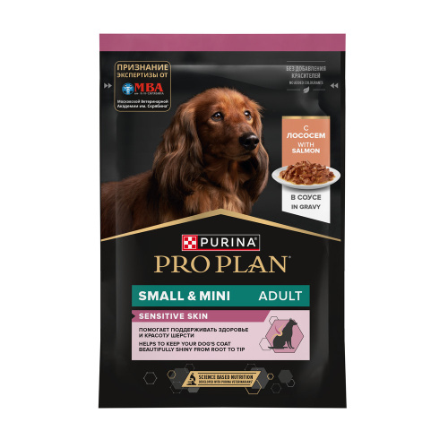 PRO PLAN 85 г пауч влажный  корм для взрослых собак с чувствительным пищеварением, с лососем в соусе 