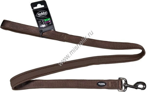 NOBBY CLASSIC PRENO длина 120 см ширина 20-25 мм поводок для собак нейлон коричневый 1х48
