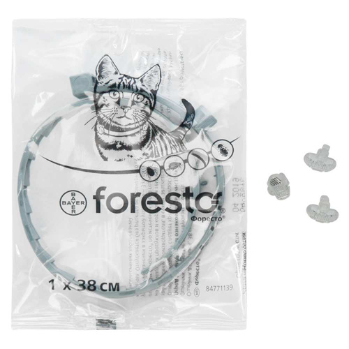 Bayer Форесто ошейник от клещей и блох для кошек 38 см