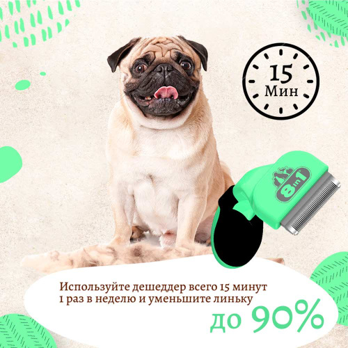 Дешеддер 8in1 Perfect Coat для собак мелких пород, размер S