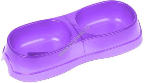 HOMECAT Atlantis 28 см х 12,5 см х 5 см миска двойная 2 х 300 мл фиолетовый перламутр