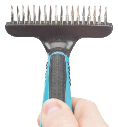 Расчёска-грабли с длинным зубом, 10х15 см, пластиковая ручка