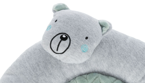 Лежак Junior "Мишка", ф 40 см, светло-серый/мятный