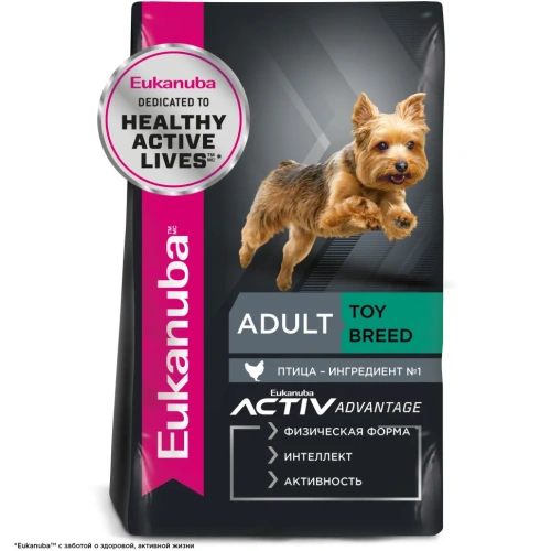 EUKANUBA ADULT TOY BREED 1,5 кг сухой корм для взрослых собак миниатюрных пород 