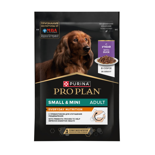 PRO PLAN 85 г пауч влажный  корм для взрослых собак мелких и карликовых пород, с уткой в соусе 