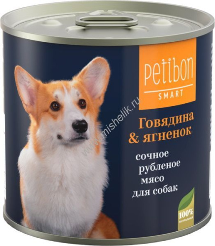 Petibon Smart 240 г консервы для собак сочное рубленое мясо с говядиной и ягненком 
