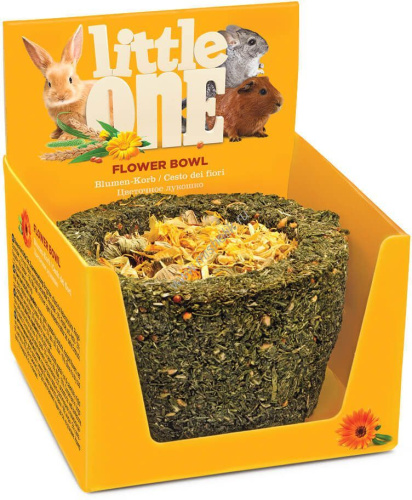 LITTLE ONE 120 г лукошко лакомство-игрушка для грызунов цветочное съедобное из садовой петрушки и цветков календулы