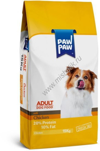 Pawpaw Adult Dog Food with Chicken 15 кг сухой корм для собак с курицей