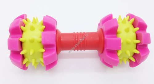 HOMEPET DENTAL 15,5 см игрушка для собак гантель с шипами TPR