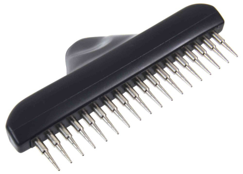 Расчёска-грабли с крутящимся коротким зубом, 10х15 см, пластиковая ручка