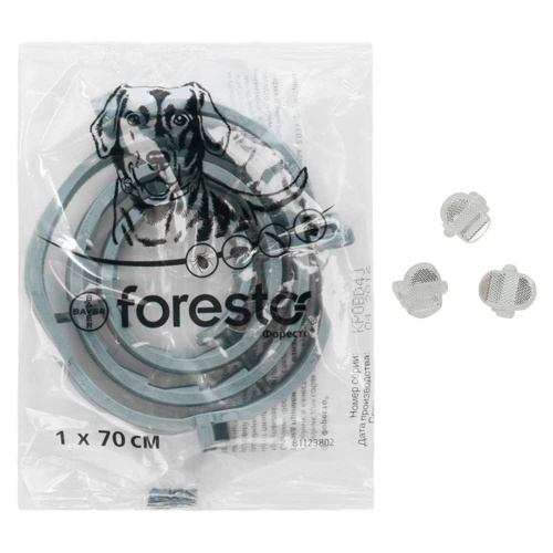 Bayer Форесто ошейник от клещей и блох для собак более 8 кг, 70 см