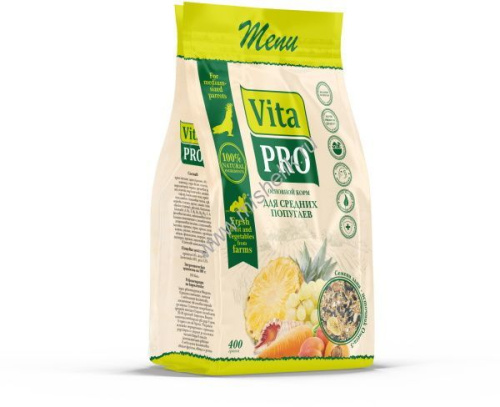 VITA PRO 400 г основной корм для средних попугаев 