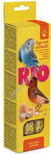RIO 2х40 г палочки для всех видов птиц с яйцом и ракушечником 1х8