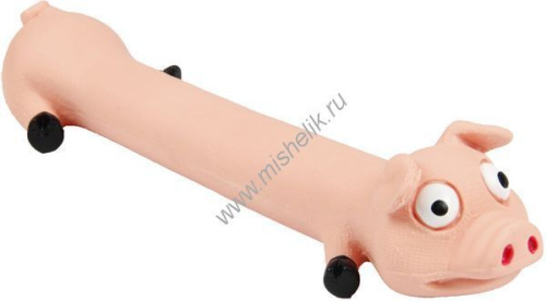 HOMEPET 26 см игрушка для собак долговязый поросенок с пищалкой латекс
