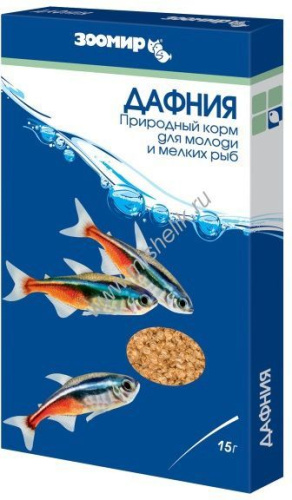 ЗООМИР 15 г дафния корм для аквариумных рыб универсальный в коробке