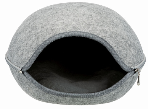 Лежак-пещера Luna, фетр, 40 × 24 × 46 cм, светло- серый