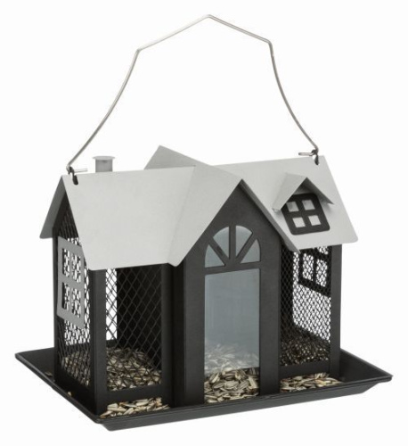 Кормушка уличная Villa, металл, 2 л/26 x 19 x 19 см, чёрный