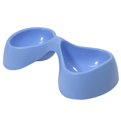 United Pets миска двойная Bicio, 2х230 мл, голубая
